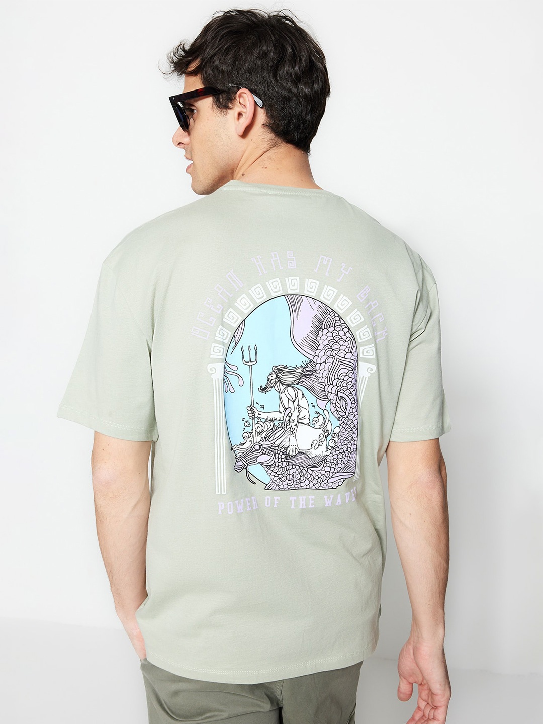 

Trendyol Graphic Printed Cotton T-shirt, Beige