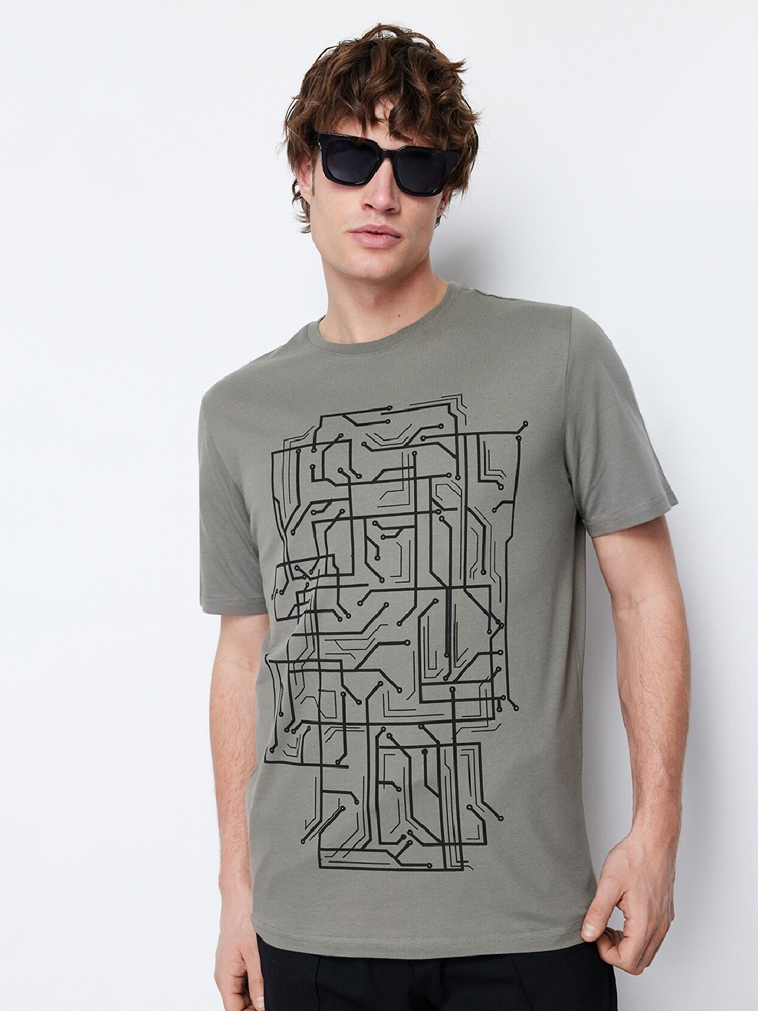 

Trendyol Graphic Printed Pure Cotton T-shirt, Khaki