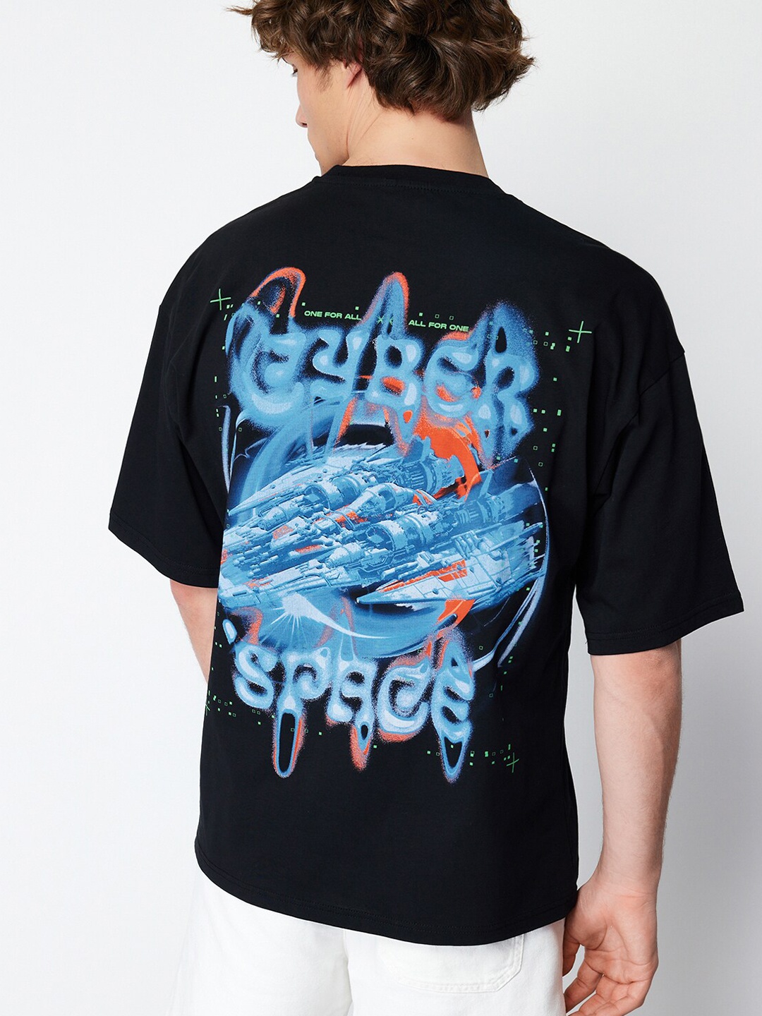 

Trendyol Graphic Printed Cotton T-shirt, Black