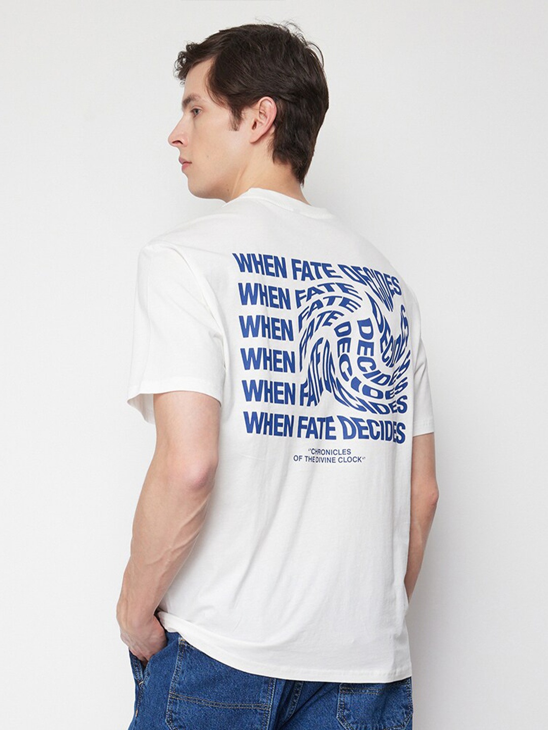 

Trendyol Typography Printed Round Neck Pure Cotton T-shirt, White