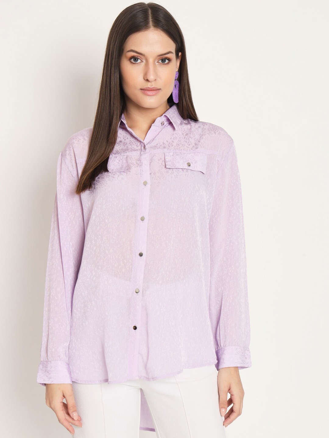 

RAER Standard Spread Collar Long Sleeves Casual Shirt, Mauve