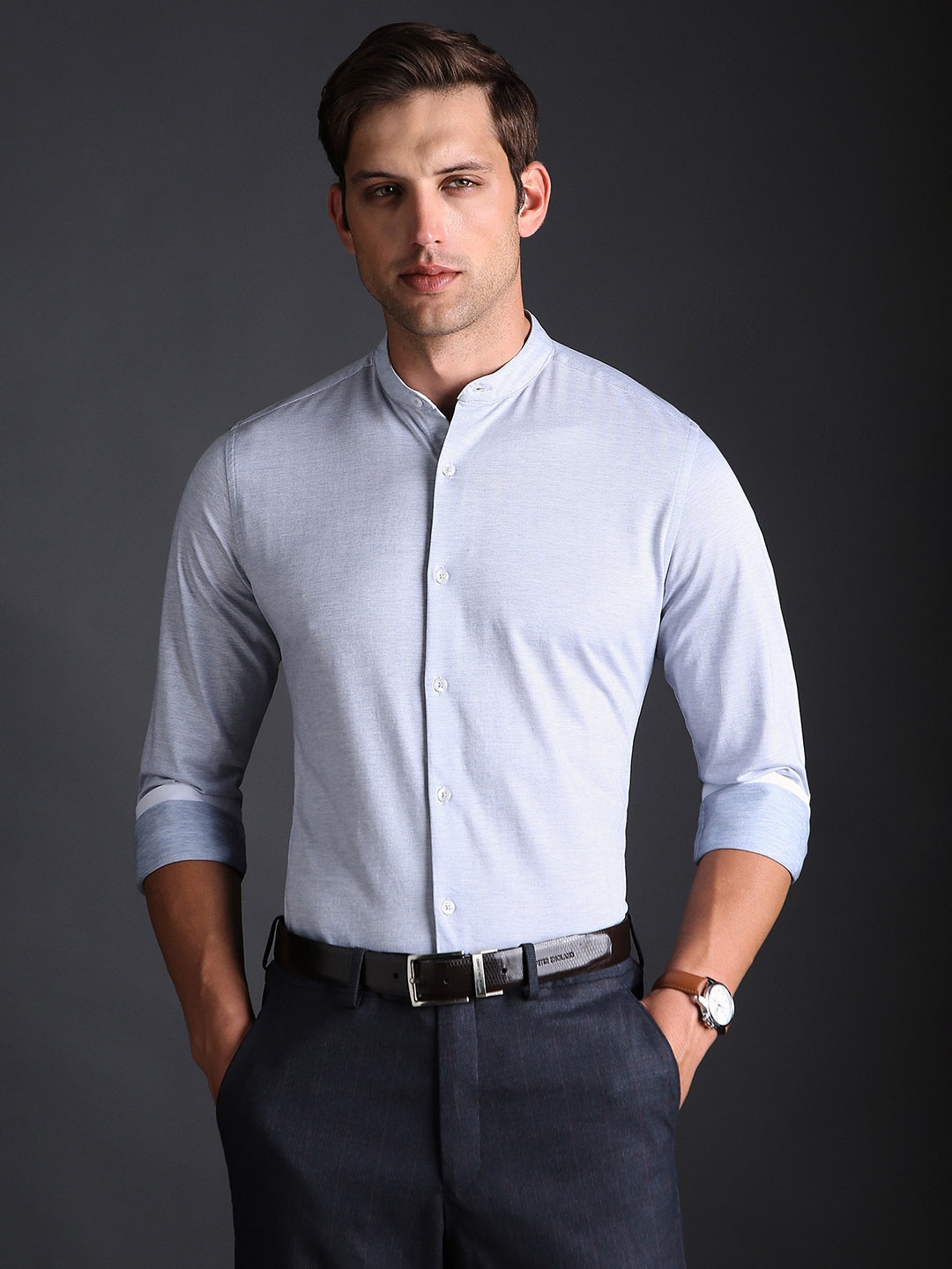 

Bergamo Textured Knitted Shirt, Blue