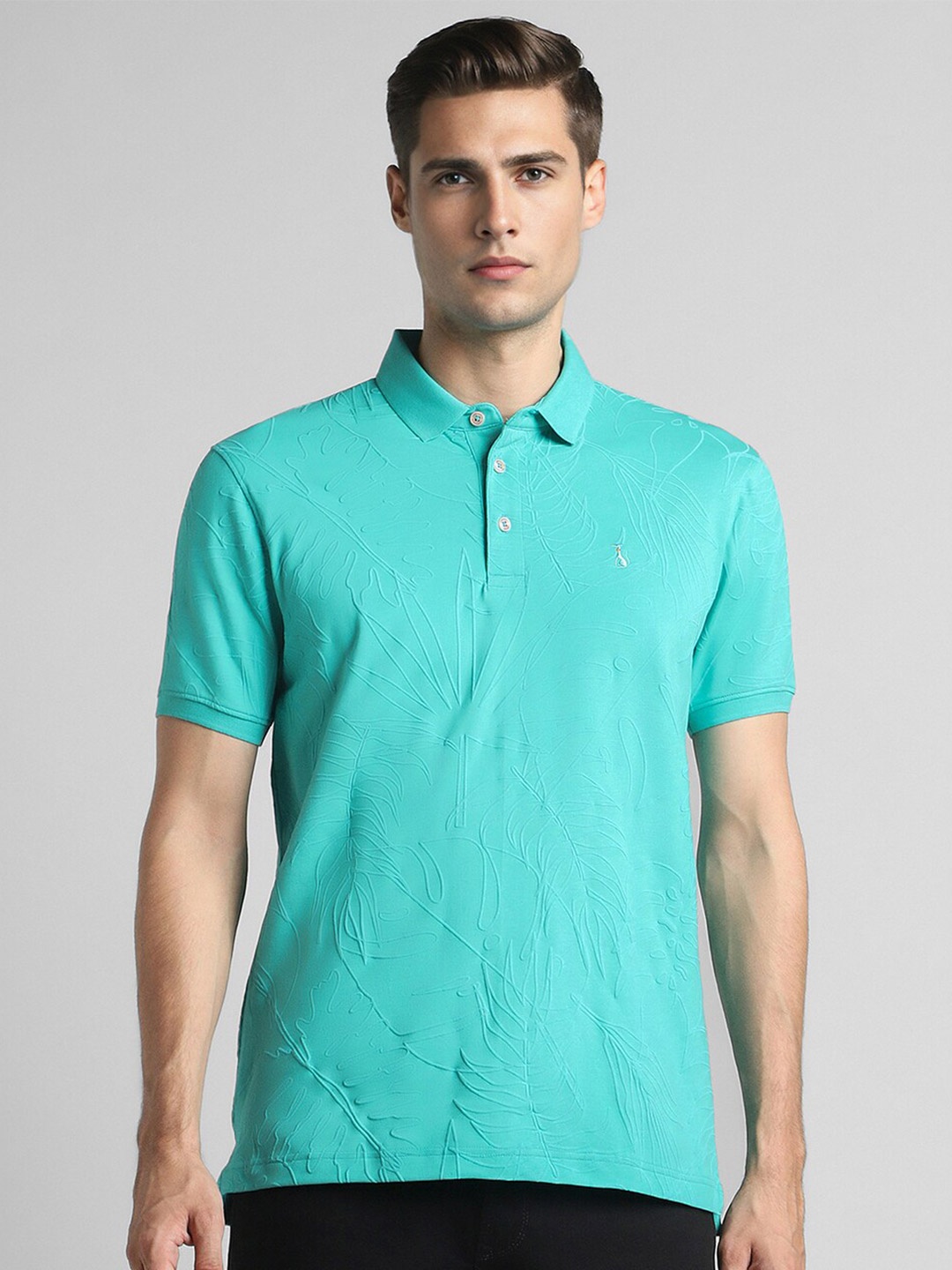 

SIMON CARTER LONDON Embellished Polo Collar Slim Fit T-shirt, Green