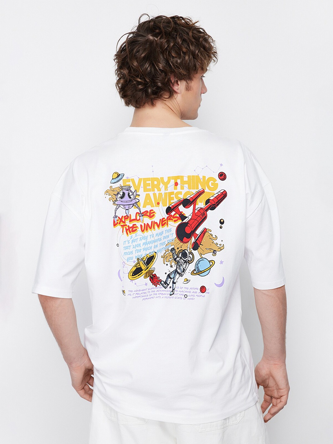 

Trendyol Typography Printed Cotton T-shirt, White
