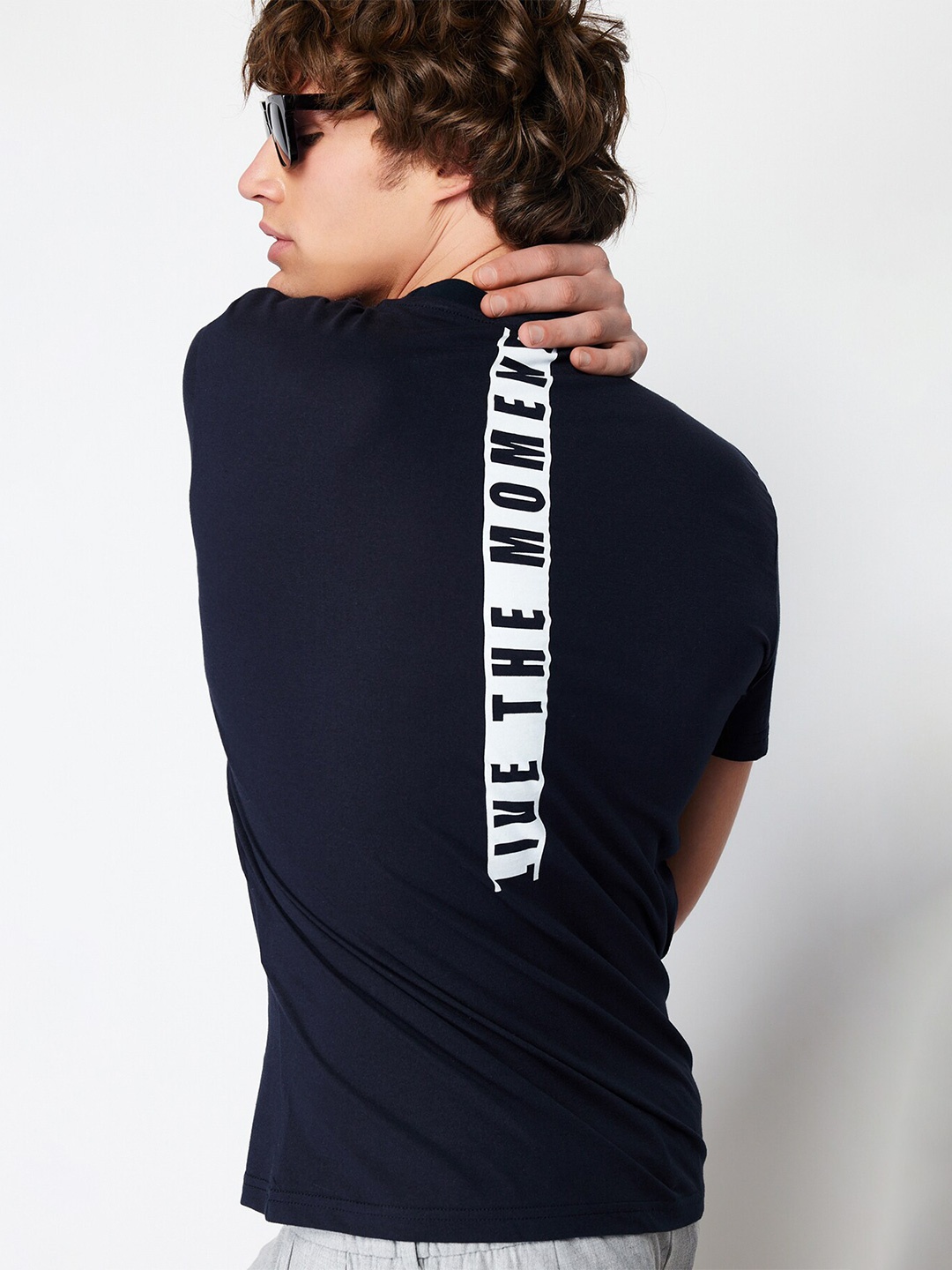 

Trendyol Round Neck Pure Cotton T-shirt, Navy blue