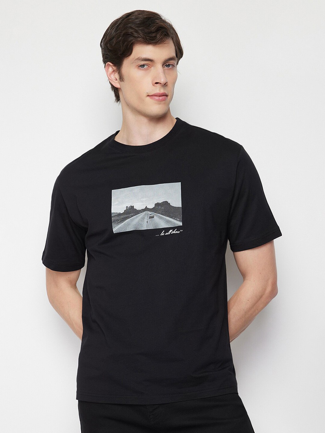 

Trendyol Graphic Printed Pure Cotton T-shirt, Black