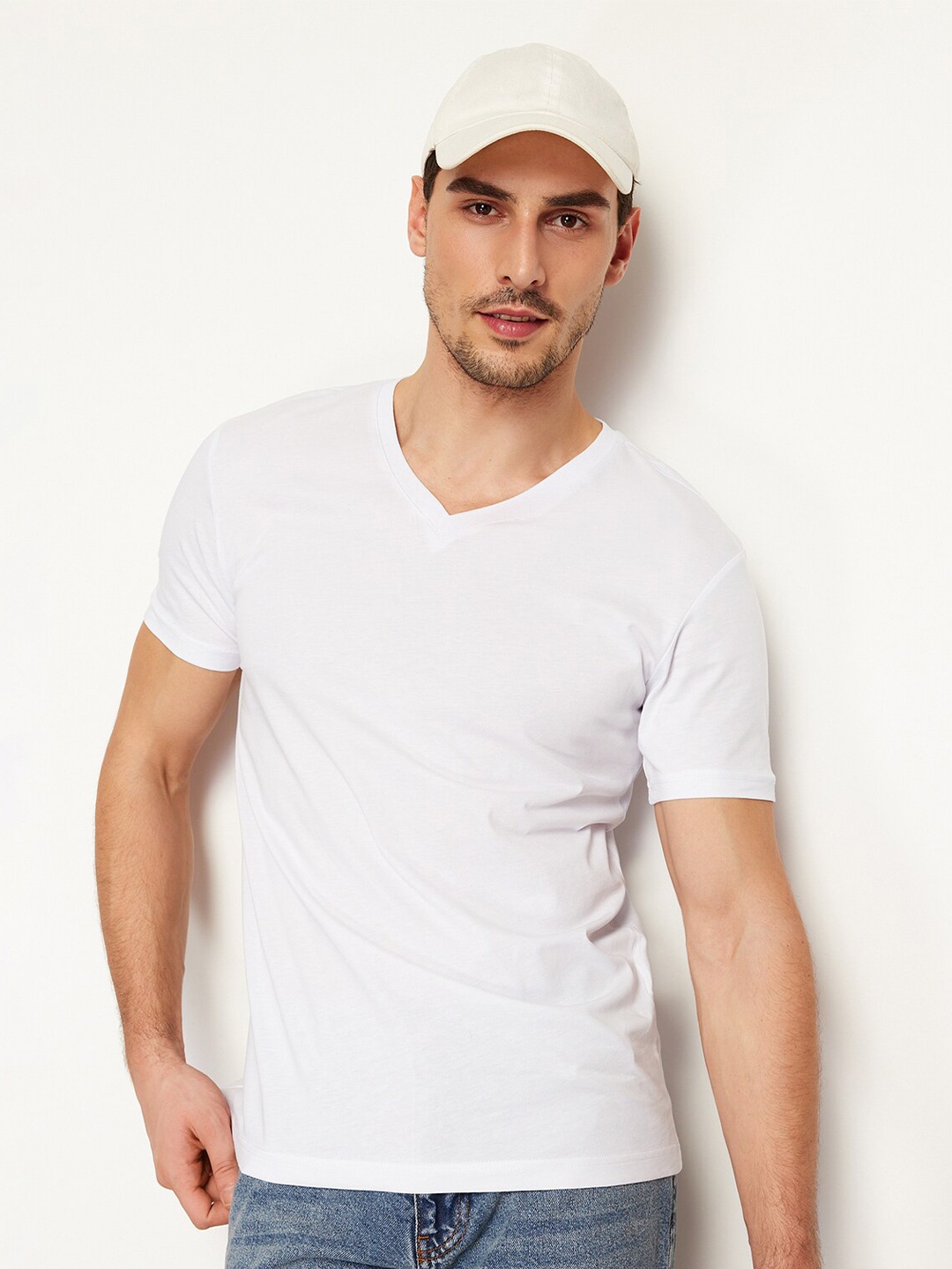 

Trendyol V-Neck Short Sleeves Cotton T-shirt, White