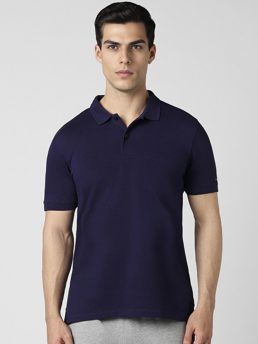 

Van Heusen Flex Polo Collar Pure Cotton T-shirt, Navy blue