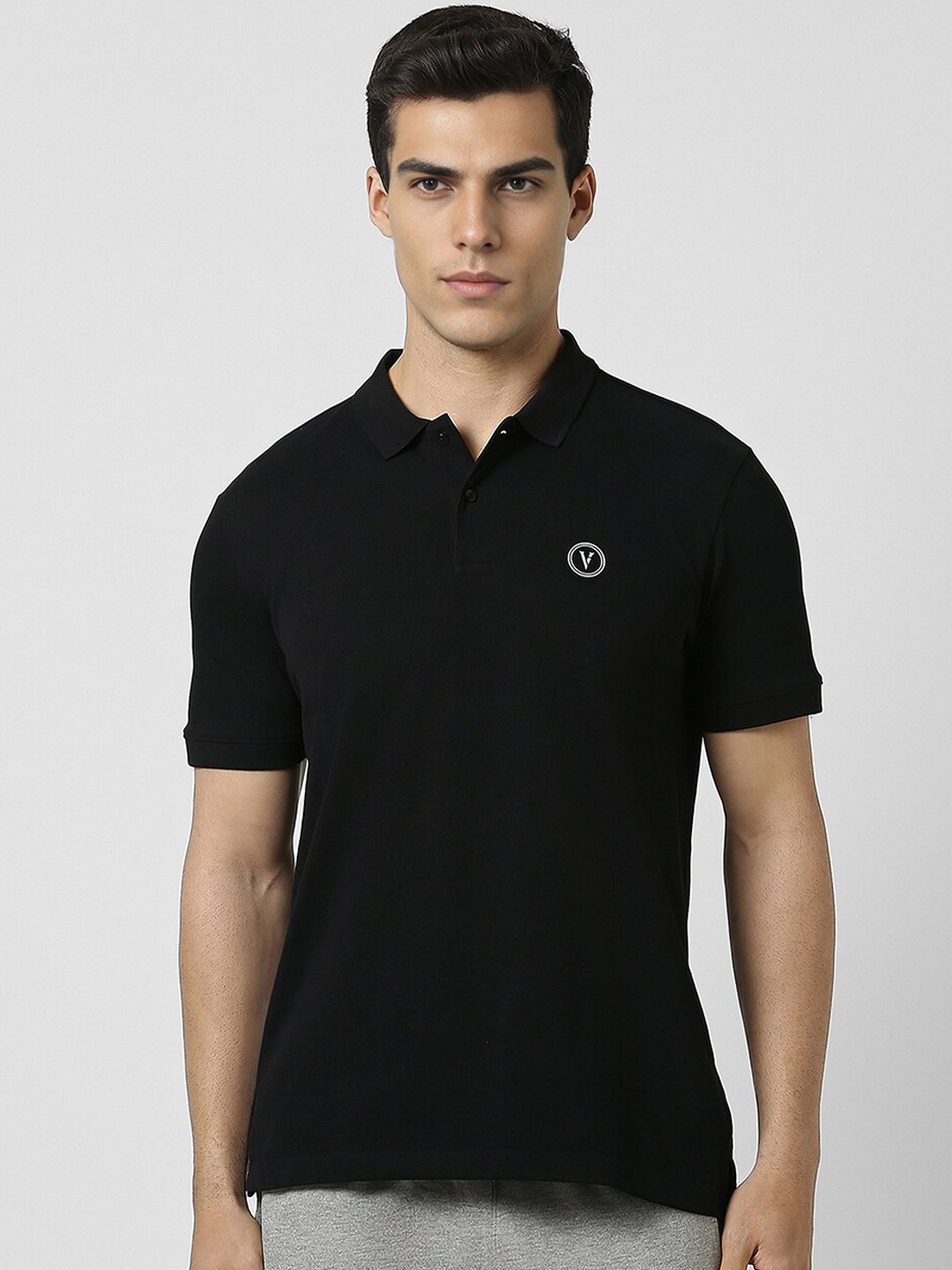 

Van Heusen Flex Polo Collar Casual T-shirt, Black