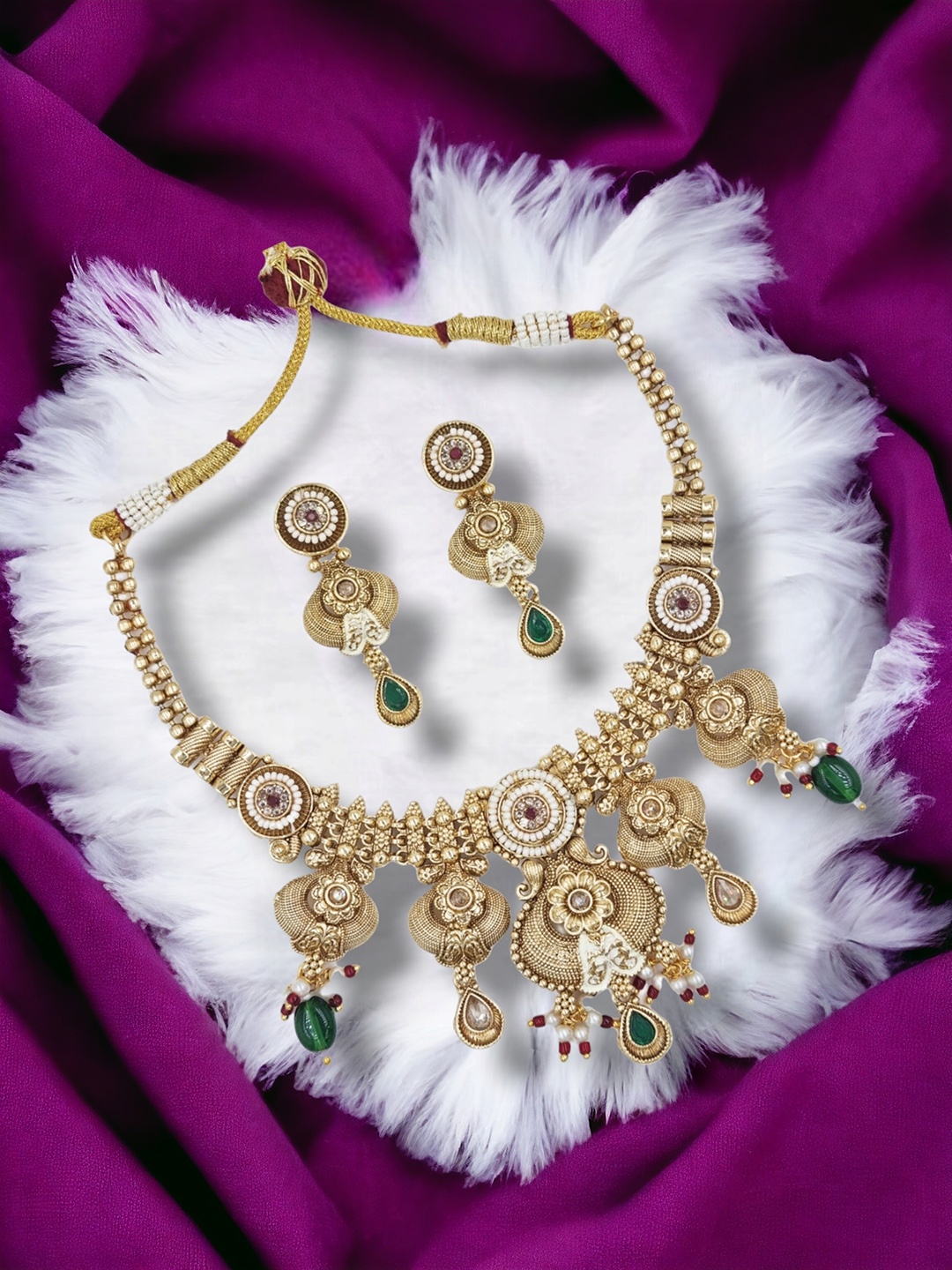 

Anouk Gold-Plated Stones Studded & Beaded Jewellery Set