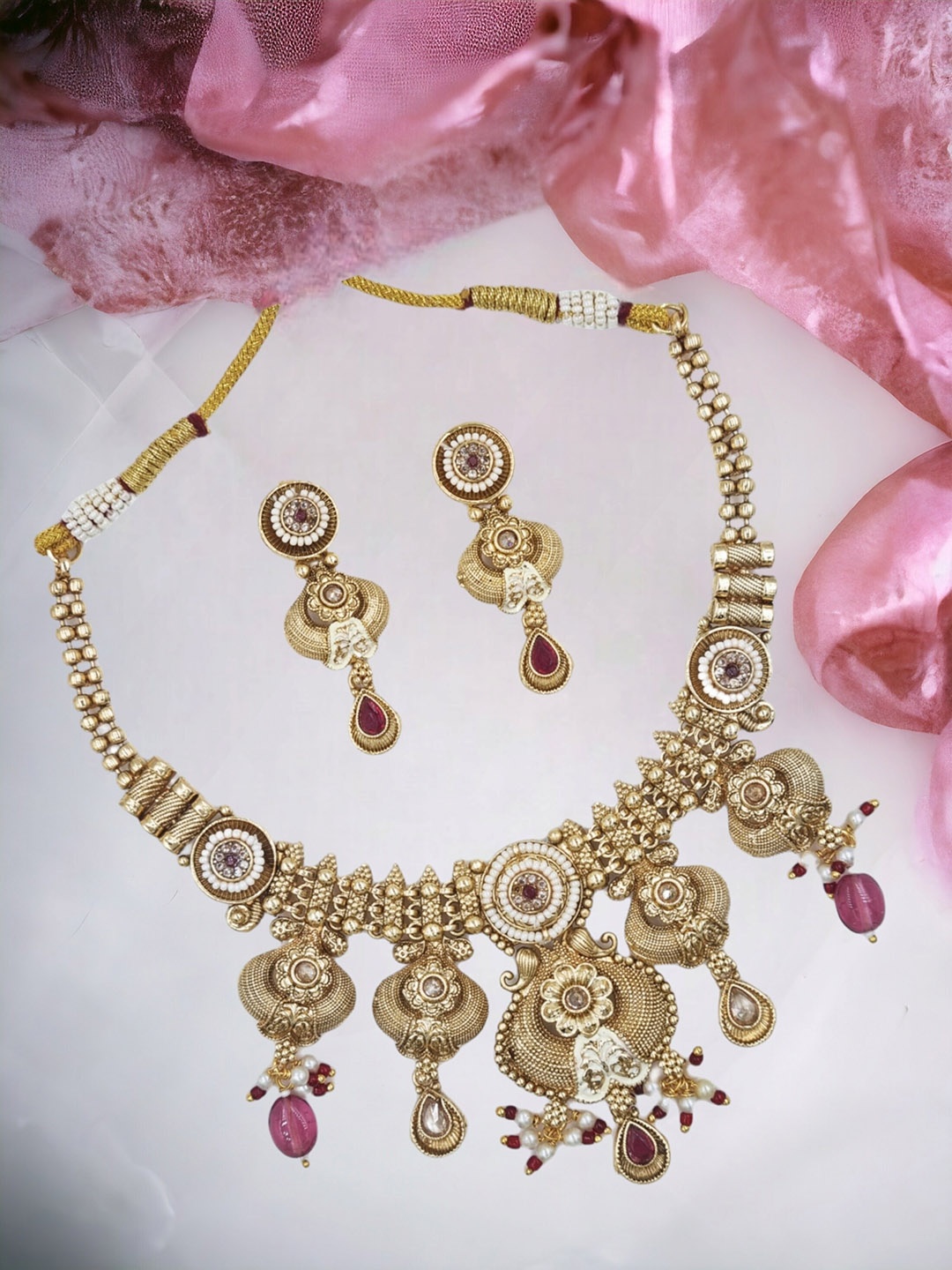 

Anouk Gold-Plated Stones Studded & Beaded Jewellery Set