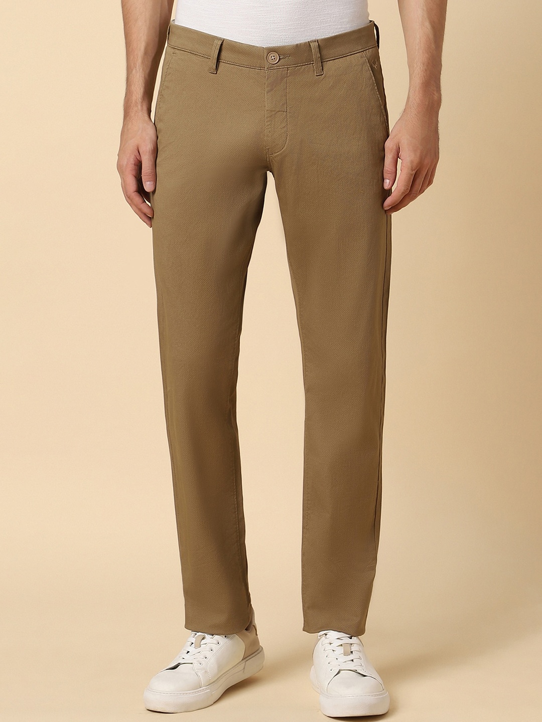 

Allen Solly Men Textured Slim Fit Trouser, Brown