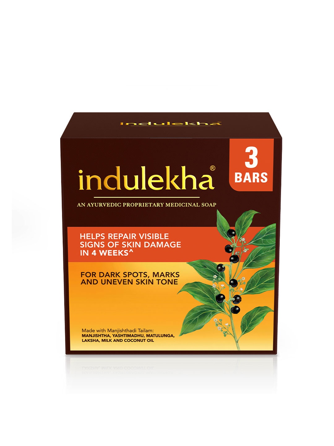 

indulekha Set of 3 Ayurvedic Proprietary Medicinal Soap - 100g each, Brown