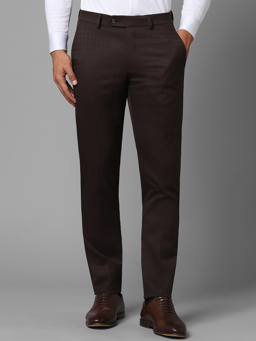 

Louis Philippe Men Slim Fit Trousers, Brown
