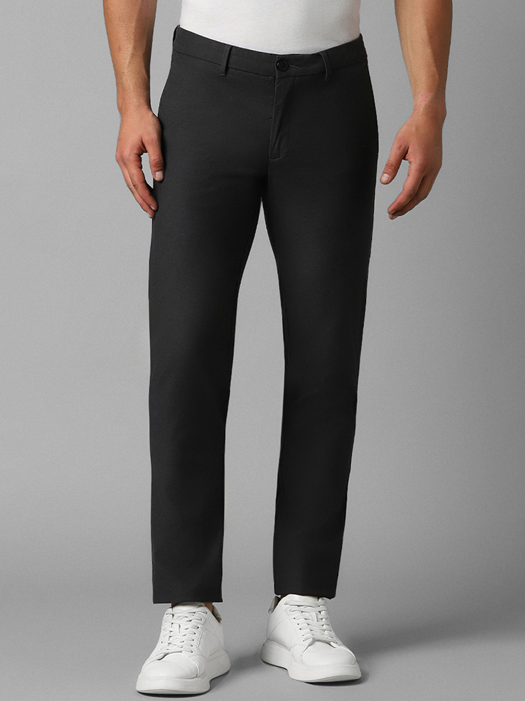 

Louis Philippe Sport Men Slim Fit Mid Rise Trousers, Black