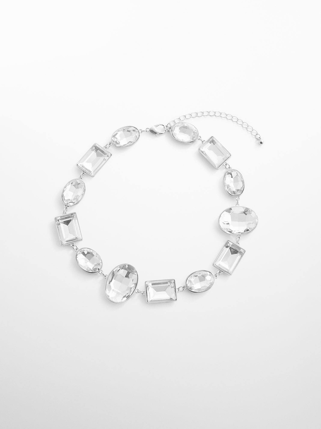 

MANGO Stone Studded Necklace, Silver