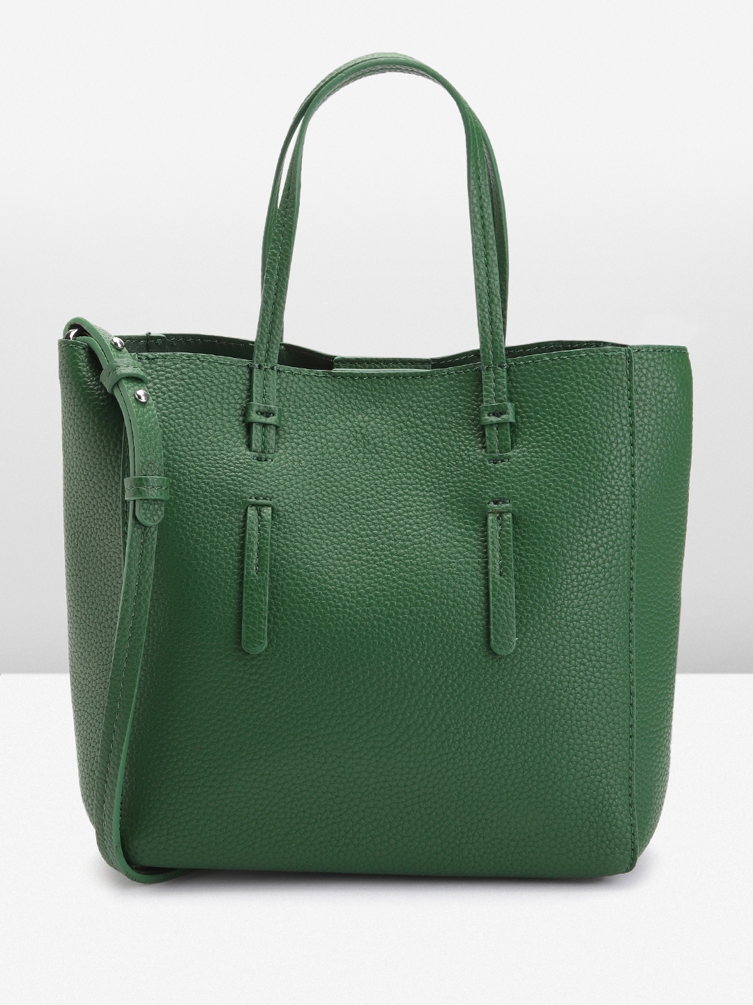 

MANGO Textured Structured Handheld Bag, Green