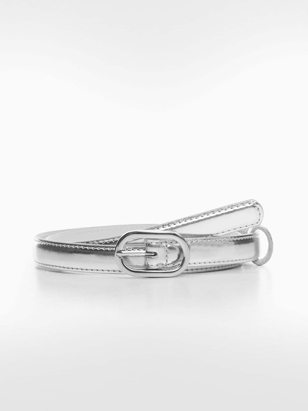 

MANGO Women Belt, Silver