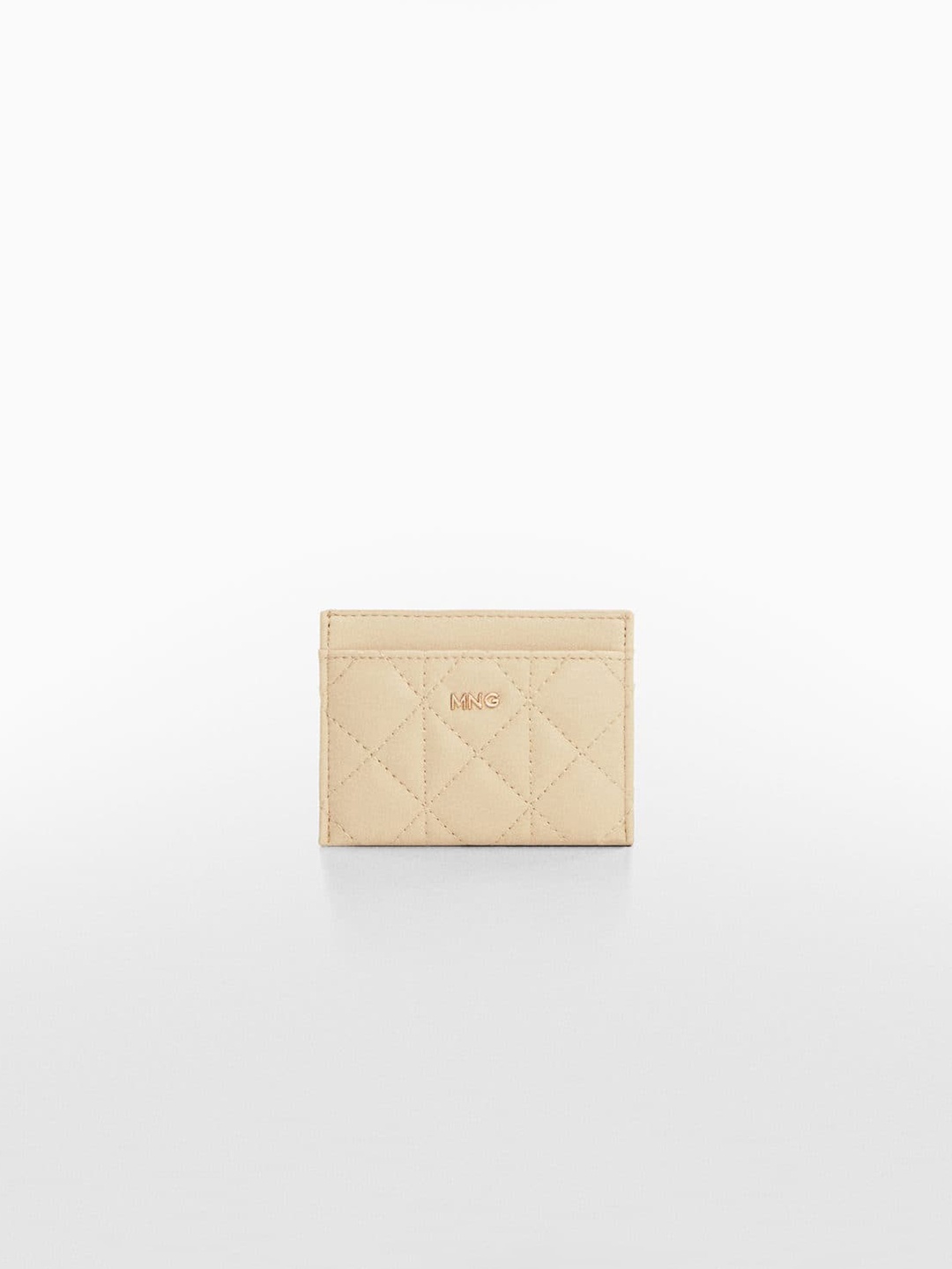 

MANGO Women Quilted Card Holder, Beige