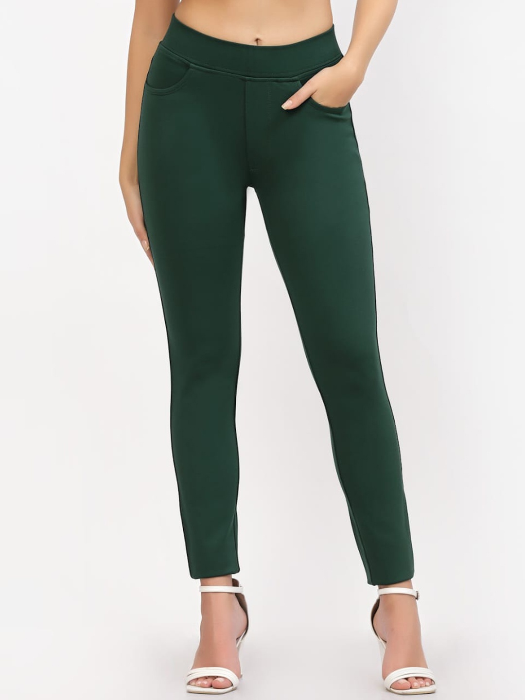 

Prag & Co Skinny Fit Cotton Treggings, Green