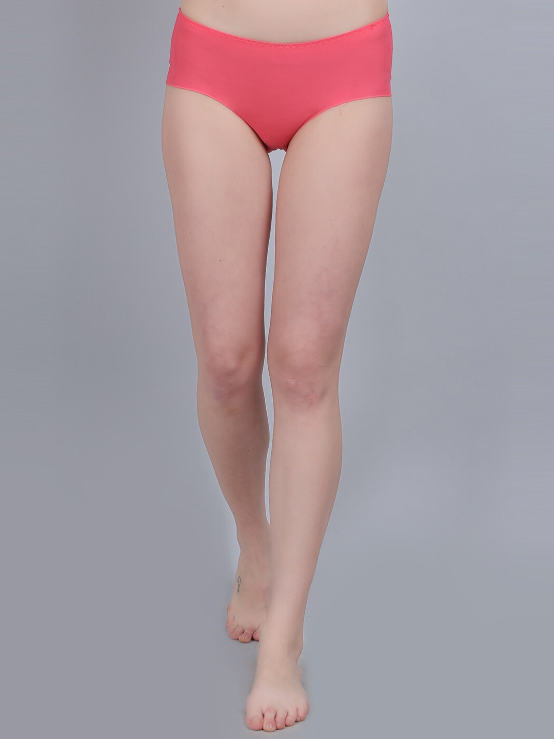 

mod & shy Seamless Mid-Rise Hipster Briefs, Coral