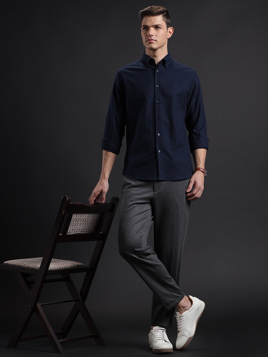 

Aldeno Button-Down Collar Cotton Casual Shirt, Blue