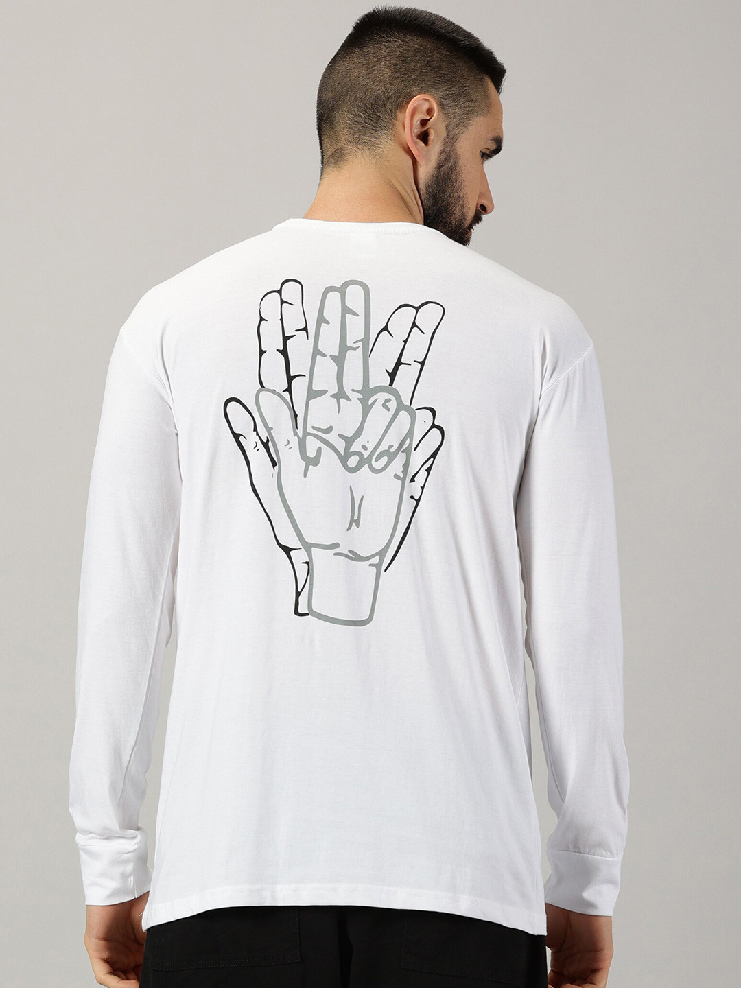 

GESPO Graphic Printed Pure Cotton T-shirt, White