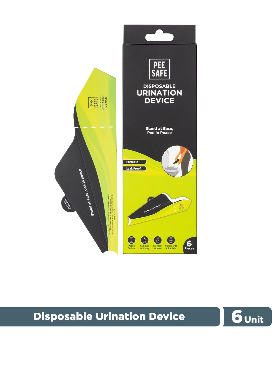 

PEESAFE Foldable & Disposable Urination Device - 6Pcs, Yellow