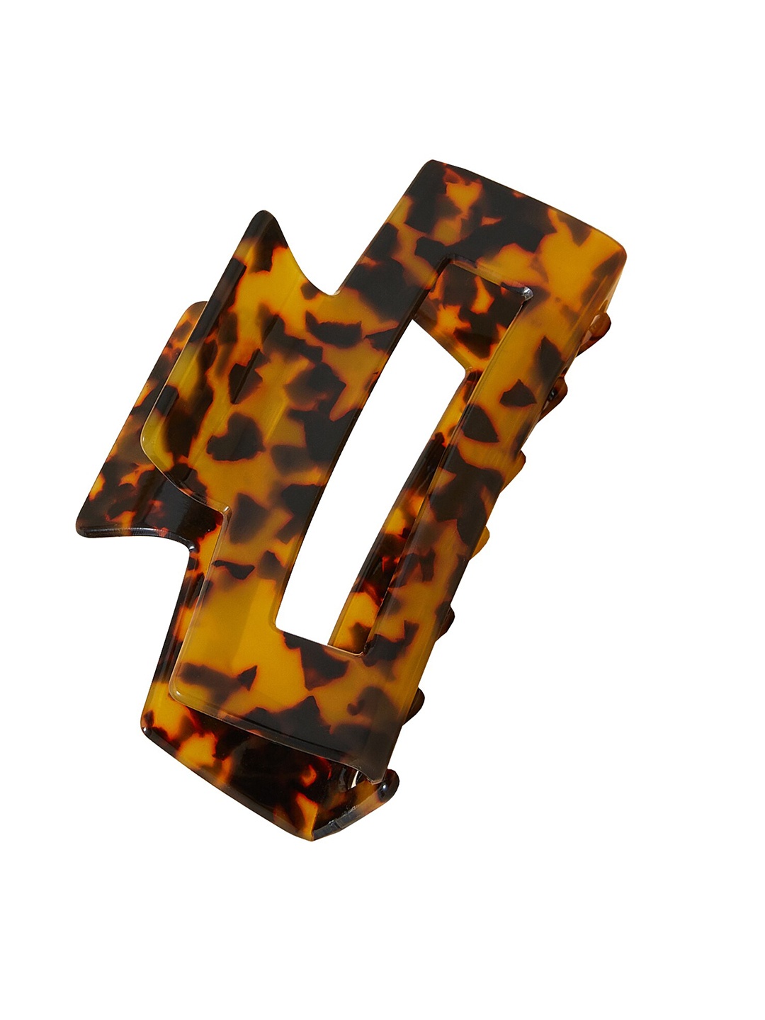 

Accessorize Printed Rectangle Claw Clip, Brown