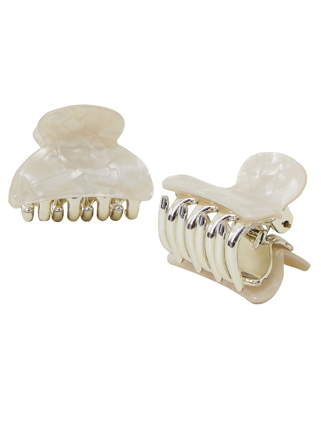 

Accessorize Women Set of 2 Resin Claw Clips, Off white