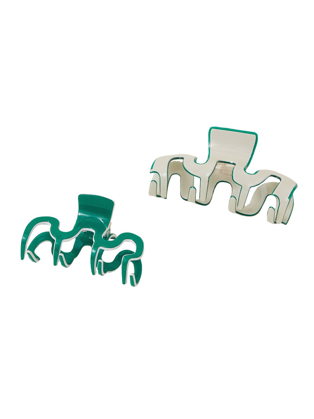 

Accessorize Women Set of 2 Claw Clip, Green