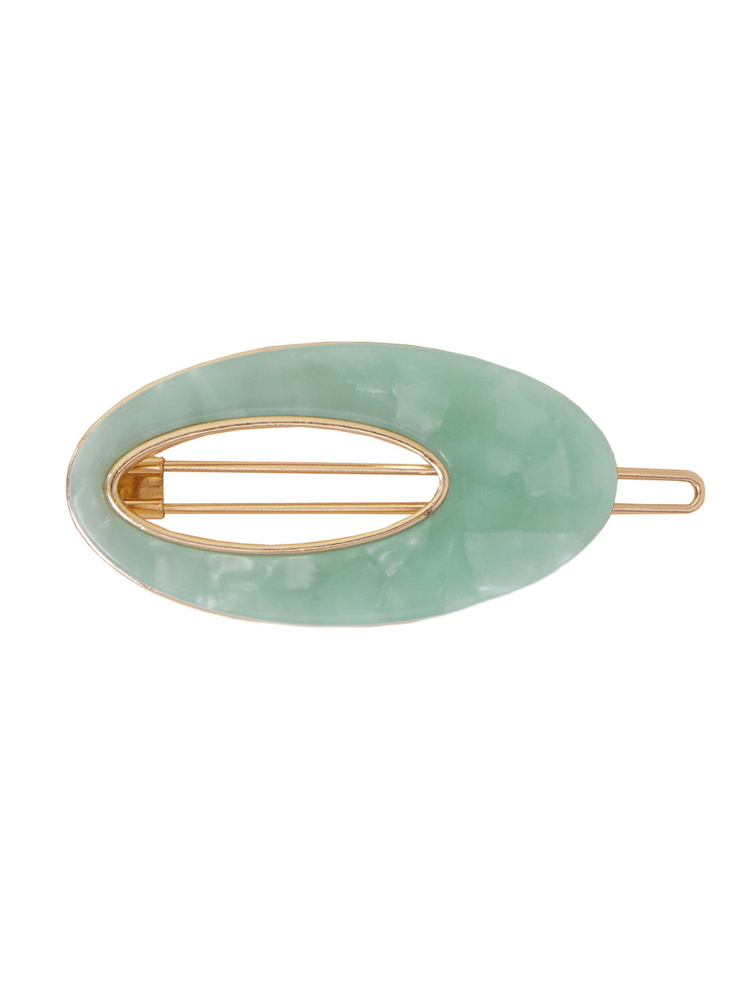 

Accessorize Resin Oval Barrette Clip, Green