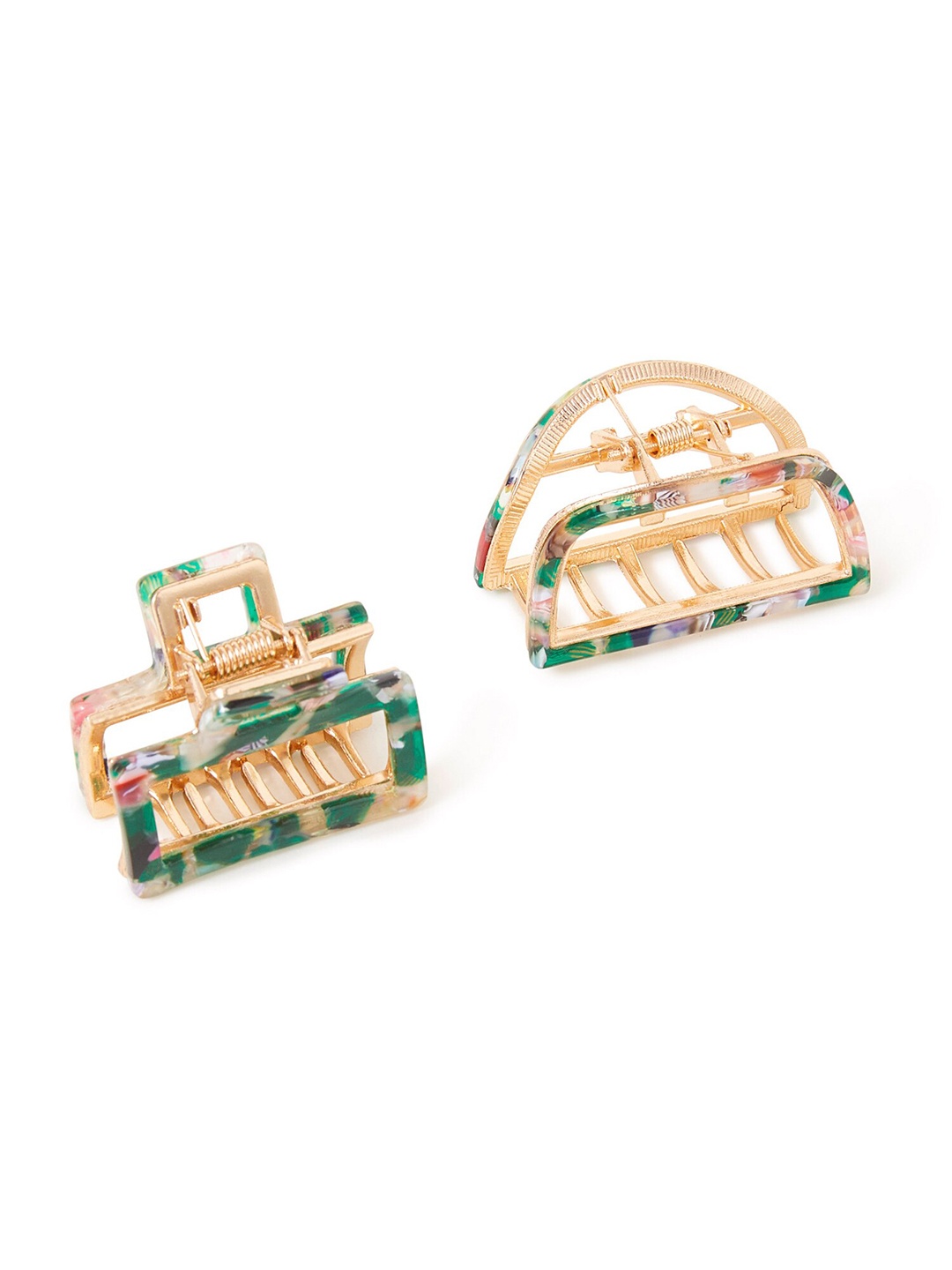 

Accessorize Women Set of 2 Resin Claw Clips, Gold