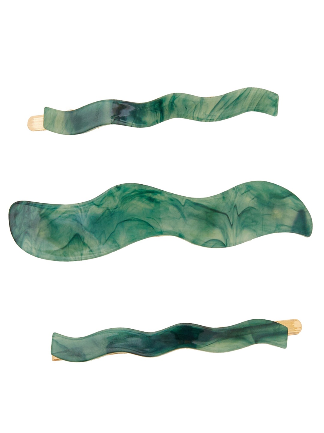 

Accessorize Women Set of 3 Tic Tac Hair Clip, Green