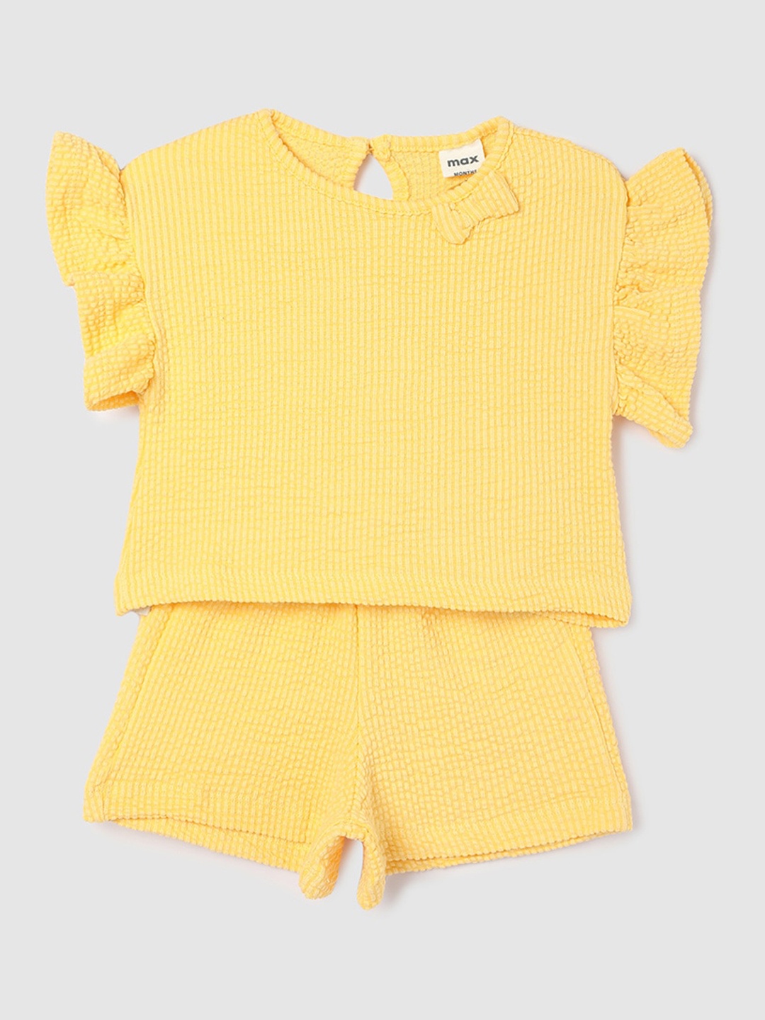 

max Infants Girls Round Neck Night suit, Yellow