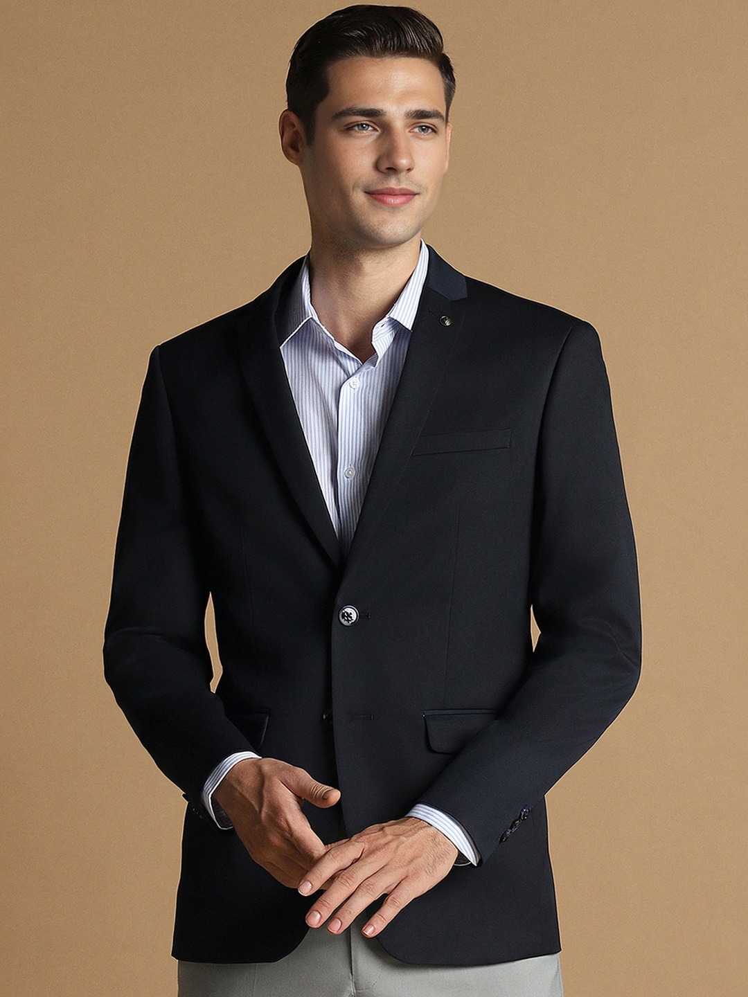 

Allen Solly Slim-Fit Single Breasted Formal Blazer, Black