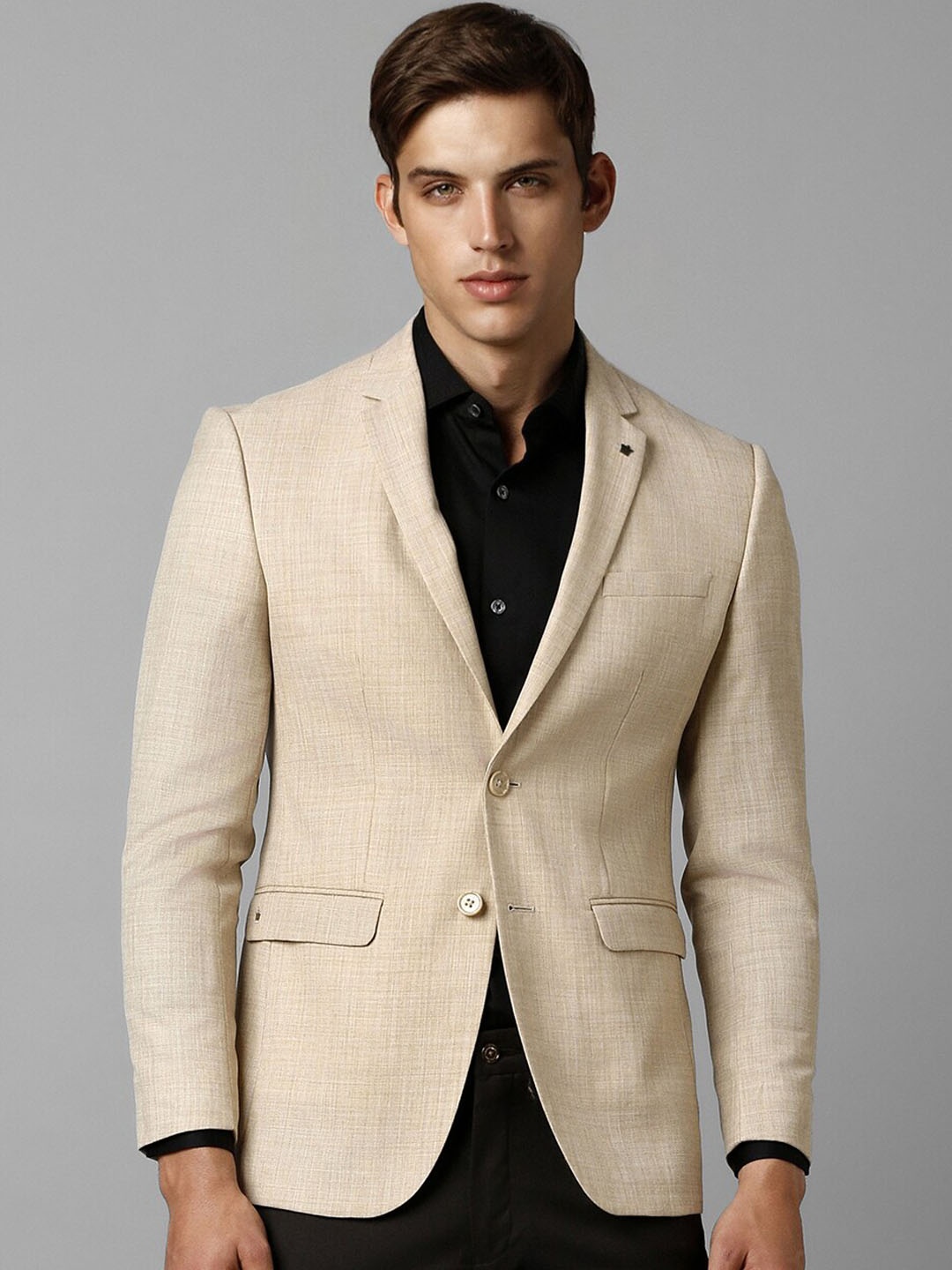 

Louis Philippe Slim-Fit Single Breasted Blazer, Beige