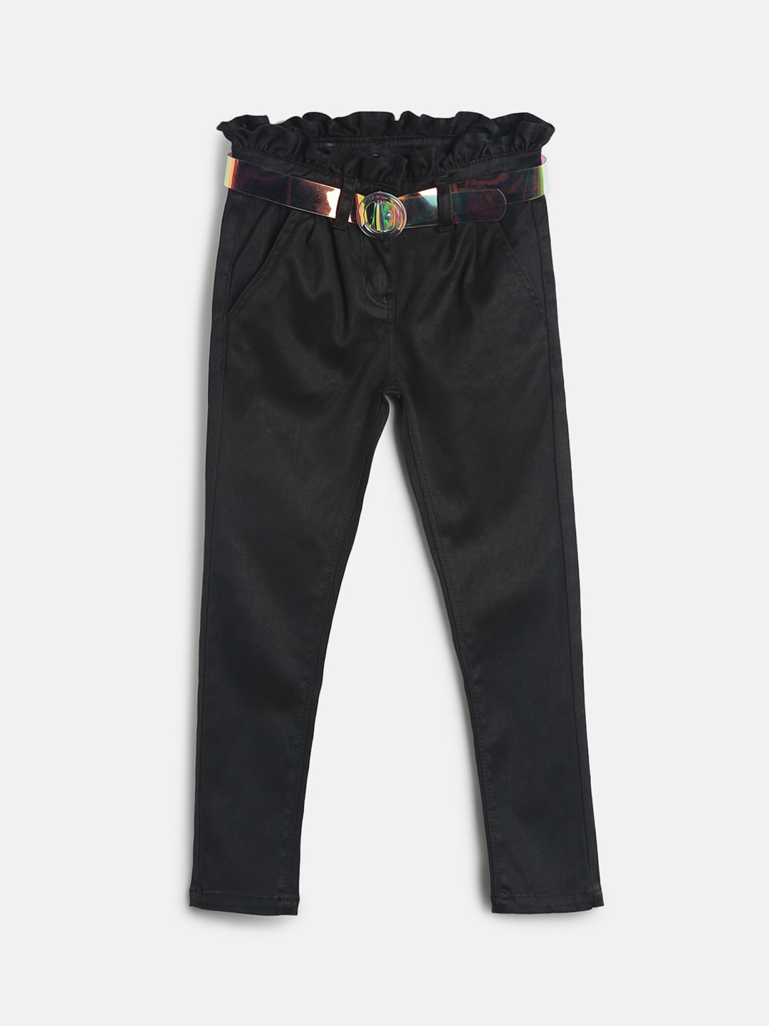 

TALES & STORIES Girls Stretchable Regular Fit Jeans, Black