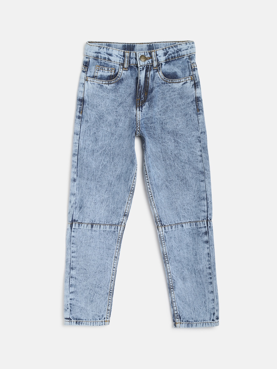 

TALES & STORIES Boys Slim Fit Mid-Rise Heavy Fade Jeans, Blue