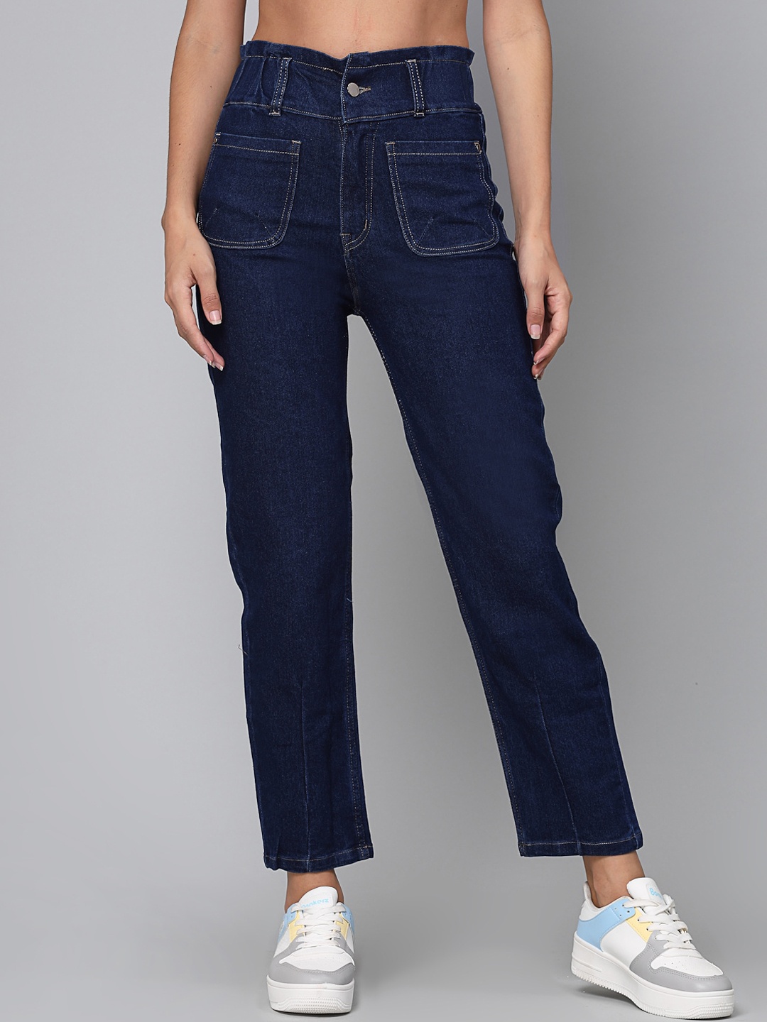 

Kook N Keech Women Straight Fit High-Rise Stretchable Jeans, Blue