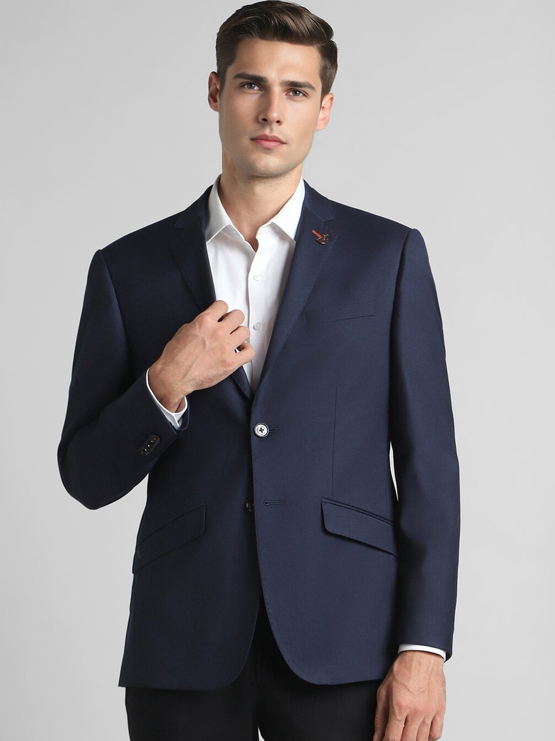 

SIMON CARTER LONDON Slim-Fit Notched Lapel Single-Breasted Formal Blazer, Navy blue