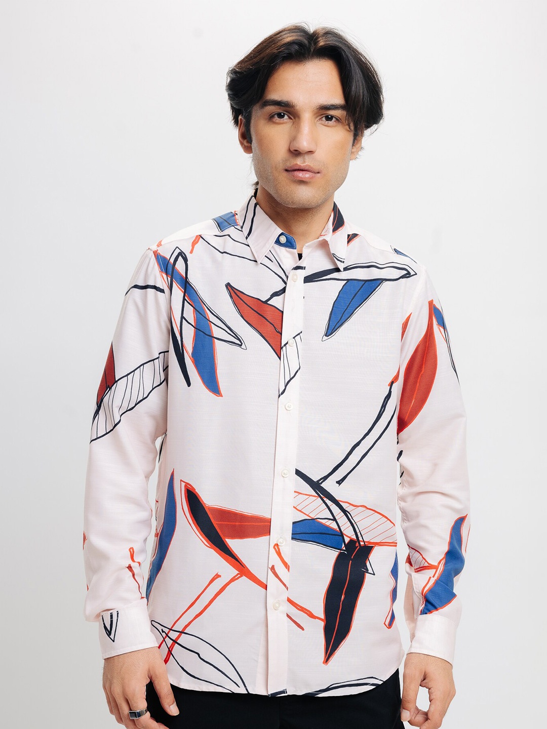 

FREAKINS Abstract Printed Casual Shirt, White