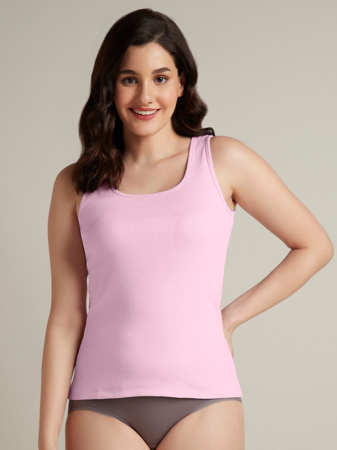 

Amante Ribbed U Neck Sleeveless Camisole, Pink