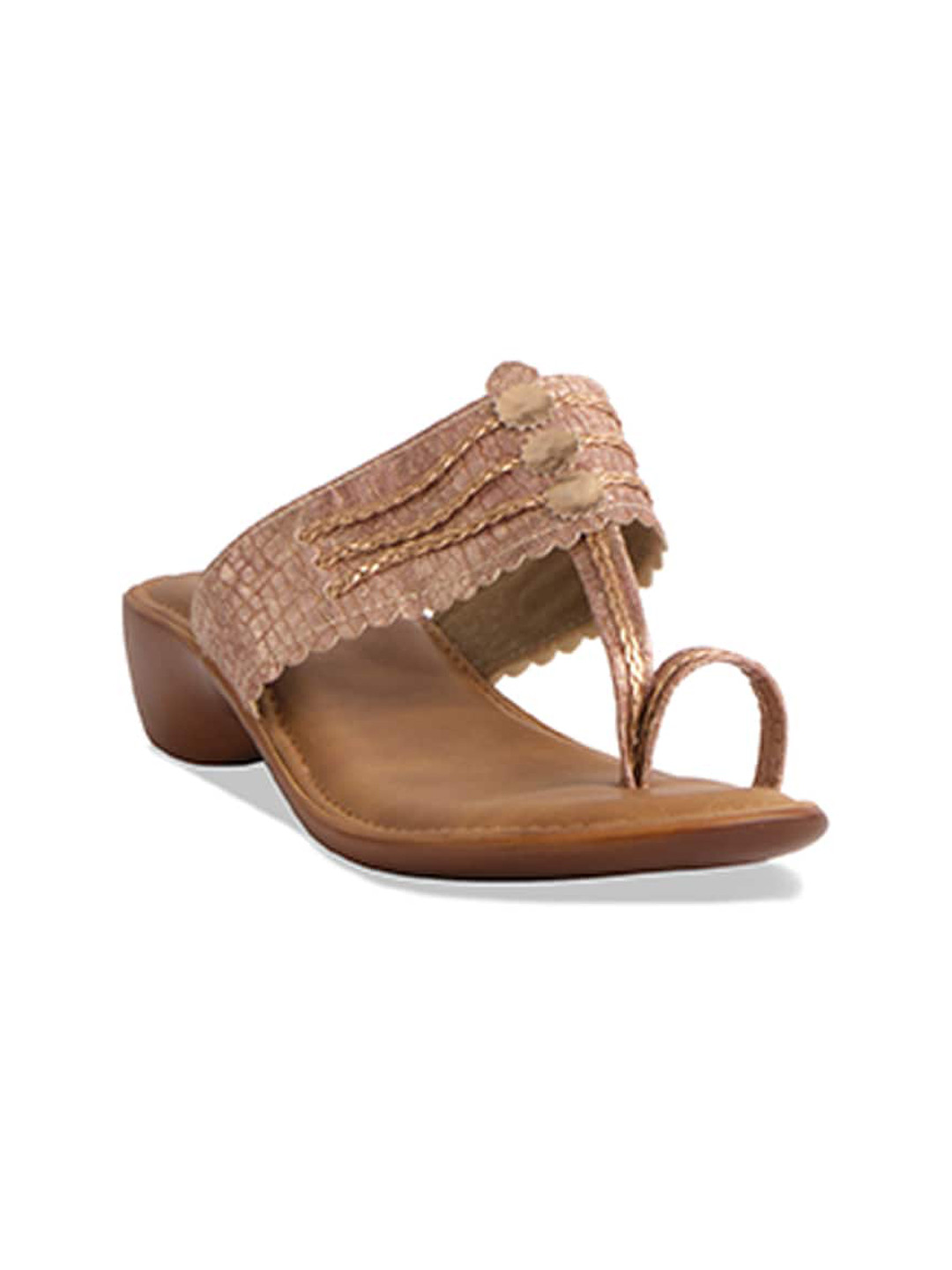 

ERIDANI Textured One Toe Flats, Rose gold