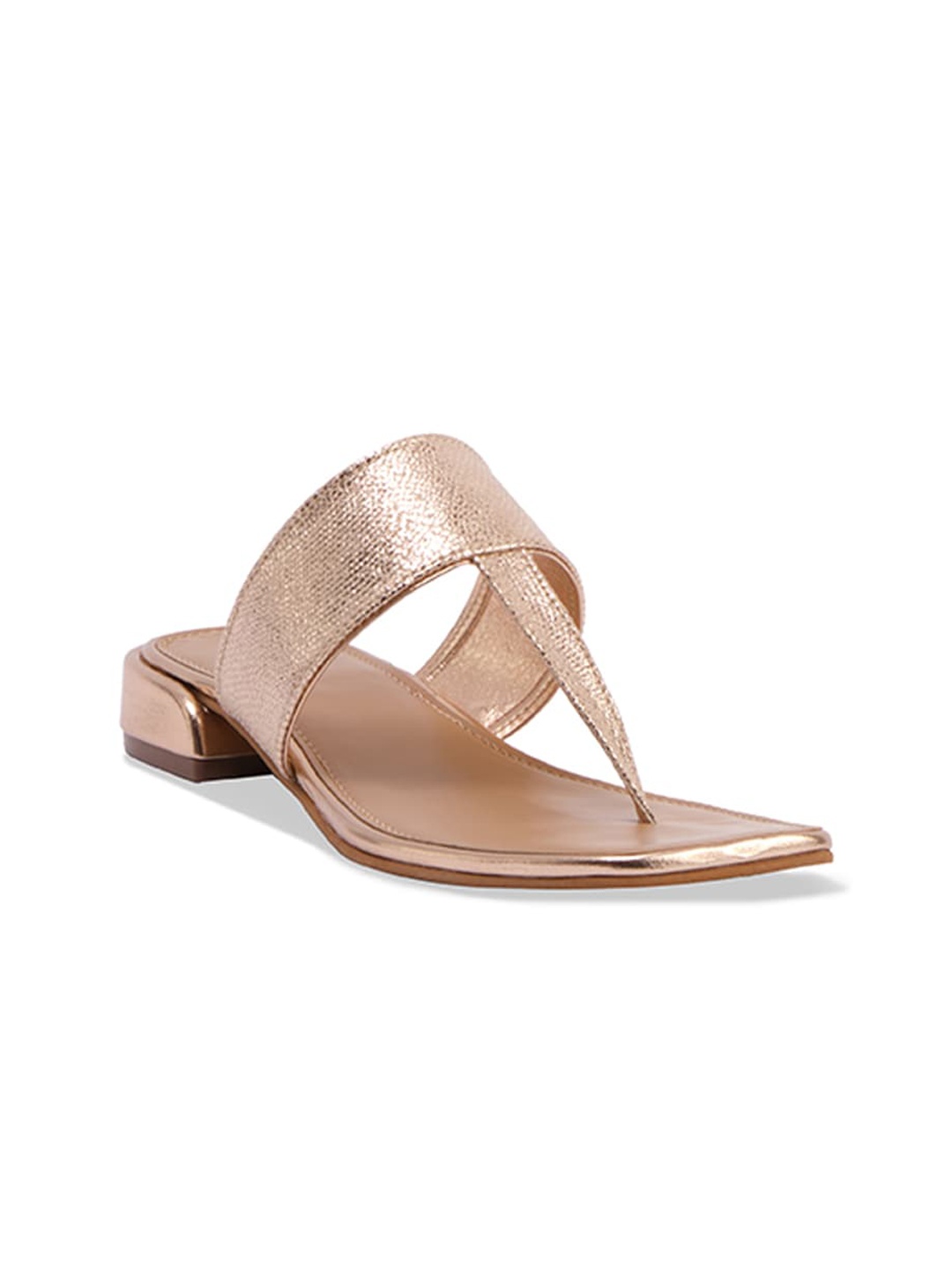 

ERIDANI No Back Strap T-Strap Flats, Rose gold