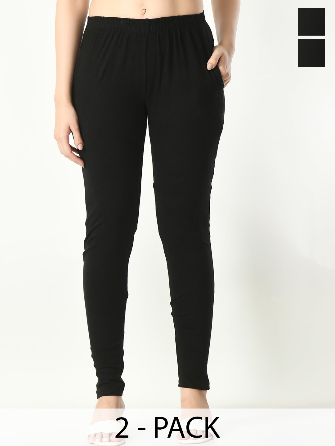 

BAESD Pack Of 2 Ankle Length Leggings, Black