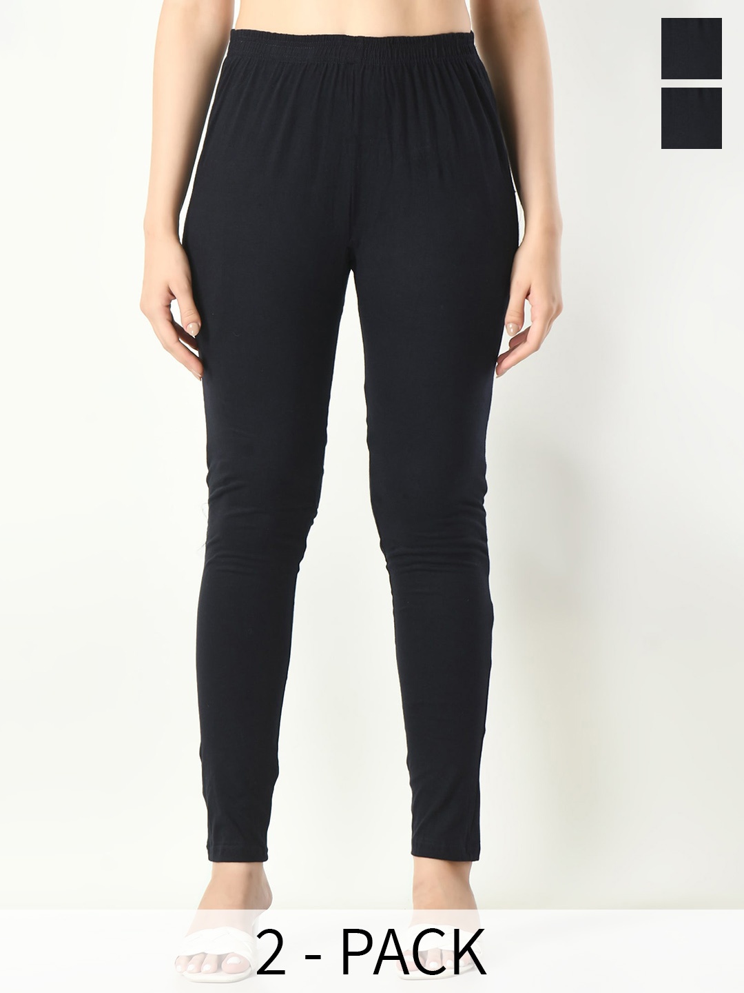 

BAESD Pack Of 2 Ankle Length Leggings, Navy blue