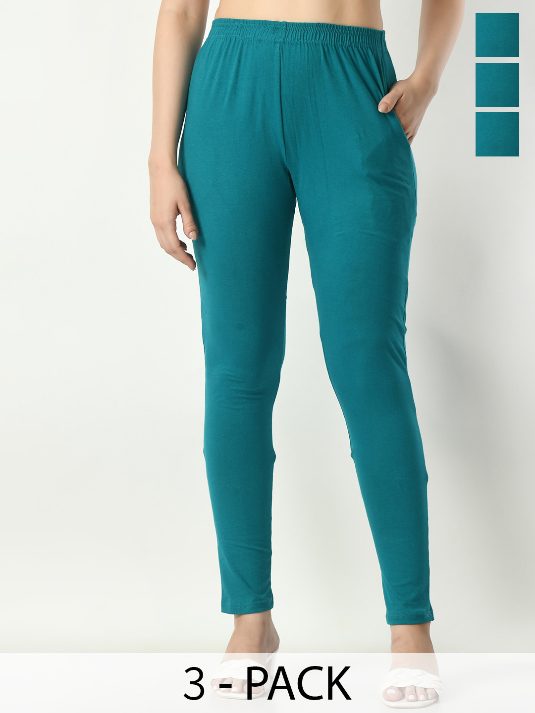 

BAESD Pack Of 3 Ankle Length Leggings, Green