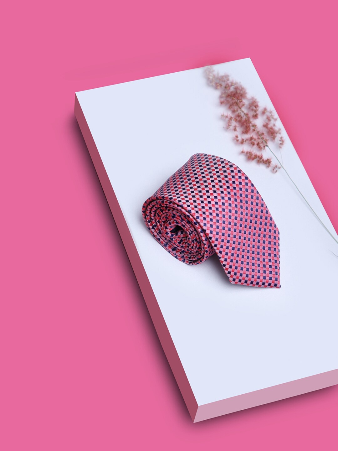 

Louis Philippe Men Woven Design Broad Tie, Pink