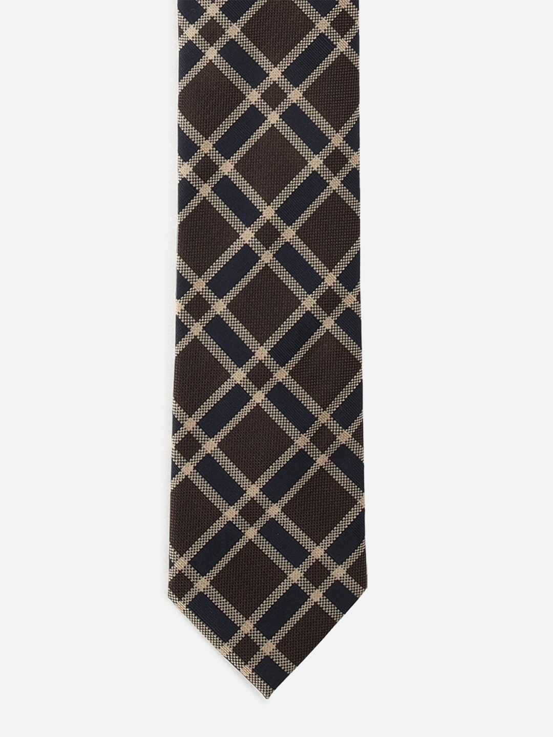 

Louis Philippe Men Checked Broad Tie, Brown